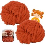 Pelote de laine grosse maille 500 g (250 g x 2) - environ 54 m - clair - doux et confortable - 26 rouge ...