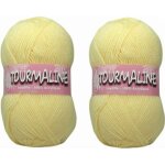 Pelote de laine - tourmaline - jaune pastel - 210 m - 50 g - 100% acrylique