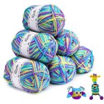 Pelotes de laines multicolores - amoune - 6pcs - 50g - acrylique - tricot et crochet