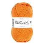 Pelote de laine - orange - 50% laine 50% acrylique - berg�re de france - id�ale 4