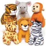 Peluches animaux de la jungle - baker ross - lot de 6 - taille 12 cm  13 cm