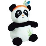 Peluche bouillotte indian panda - jemini - h 21 cm - blanc et noir - bb