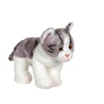 Peluche - chat floppikitty - gris et blanc 22 cm Peluche - chat floppikitty - gris et blanc 22 cm