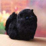 Peluche chat noir r�aliste mignon gros yeux bleus brillant kawaii belle mini peluche pour enfant chat ...