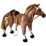 Peluche cheval sonore heunec 723573 - charge max 100kg - import allemagne - blanc marron