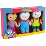 Peluche tchoupi lot de 3 lalou pilou et tchoupi en boite 18 cm