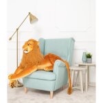 Peluche gante lion mi? gustaw - 130 cm - orange - pour enfant - intrieur