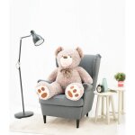 Peluche gante xxl 130cm gris - mi? gustaw - ours en peluche