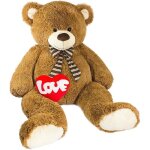 Brubaker peluche gante xxl - ours / nounours - 15 m - brun - c?ur en peluche love inclus