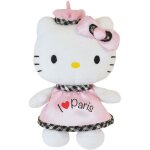 Peluche hello kitty - jemini - 023360 i love paris - blanc et rose - + / - 17 cm