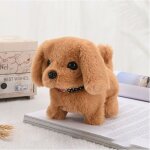 Peluche interactive dog robot - bichon fris� jouet interactif - chien qui marche aboie et roule - marron ...