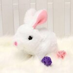 Peluche interactive lapin robot - robot animal en peluche - jouet interactif - lapin blanc qui marche ...
