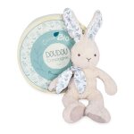 Peluche lapin blanc en coton bio - doudou et compagnie - plush - a partir de 0 mois - mixte