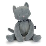Peluche - ma�lou tradition - chat m�lo� - 37 cm - gris - cr�ation artisanale made in france