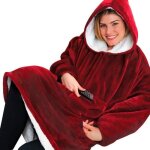 Couverture - flannel hoodie - douce - chaude - rouge
