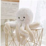 Peluche pieuvre - jolie cr�ature de la mer - 40 cm - blanc