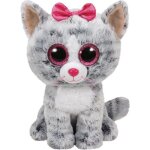 Peluche ty ty37075 beanie boos medium kiki le chat - gris et rose - 23 cm - intrieur - mixte