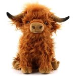 Peluche vache highland - marron - jouet en peluche de ferme raliste - 25 cm