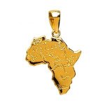 Pendentif - 1001 bijoux - carte afrique - plaqu� or - hauteur 24 cm - largeur 29 cm