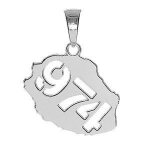 Pendentif - 1001 bijoux - carte de la réunion - argent rhodié - hauteur 26 cm - largeur 27 cm Pendentif - 1001 bijoux - carte de la réunion - argent rhodié - hauteur 26 cm - largeur 27 cm