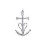Pendentif argent - croix de camargues - 925 / 1000 - 21 mm - 33 mm