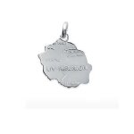 Pendentif - bijouxia - carte le de la runion - argent massif 925 - poids 224 g - 45 cm chane