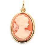 Pendentif cam�e cornalineplaqu� or 750 / 000 garanti sans nickel