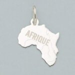 Pendentif carte afrique garantie argent