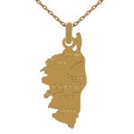 Pendentif carte de corse - plaqu� or 750 - cha�ne 45 cm - 18 carats - mixte - dor�