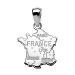 Pendentif carte de la france - 1001 bijoux - argent - hauteur 17 cm - largeur 17 cm
