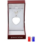 Pendentif coeur en argent massif 925  graver gravure incluse gratuite avec chaine et crin. bijou femme ...