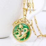 Pendentif collier jade malais vert or tibet aaa - chinois