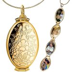 Pendentif collier mdaillon photo tendu 4 photos chane collier dames cadeau souvenir 017