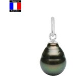 Pendentif - compagnie gnrale des perles - perle de tahiti ovale 8 - 9 mm - or blanc 18 cts - chane ...