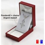 Collier 50cm - croix du sud - pendentif agadez et chaine en argent 925 massif avec boite pour offrir ...