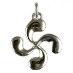 Pendentif croix basque lauburu argent diamtre 24mm
