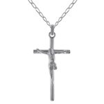 Pendentif croix christ en argent 925 avec chane 42cm - couleur argent - pour adulte - matire argent ...