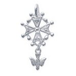 Pendentif croix protestante huguenote en argent
