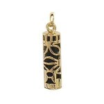 Pendentif ethnique - 1001 bijoux - tiki - plaqué or - noir - hauteur : 24 cm - largeur : 07 cm Pendentif ethnique - 1001 bijoux - tiki - plaqué or - noir - hauteur : 24 cm - largeur : 07 cm