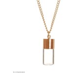 Pendentif - or rose - fiole en verre - 25 cm - bouteille - bijoux personnalisables Pendentif - or rose - fiole en verre - 25 cm - bouteille - bijoux personnalisables