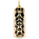 Magnifique pendentif homme / femme tiki sagesse&onyx plaqu or 750 / 000
