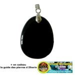 Pendentif - ilhorin - obsidienne noire - 2 � 3 cm - unique - bouclier contre lenvoutement
