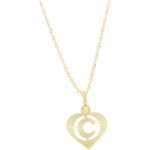 Pendentif lettre c or jaune + cha�ne en or offerte