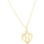 Pendentif lettre h or jaune + chaîne en or offerte Pendentif lettre h or jaune + chaîne en or offerte