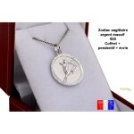 Pendentif mdaille zodiac sagittaire en argent massif 925 rodhi gravure au dos gratuite avec chaine ...