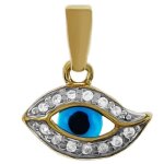 Pendentif oeil plaqué or 18 carats et oxydes zirconium Pendentif oeil plaqué or 18 carats et oxydes zirconium