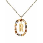 Pendentif en or - pdpaola - lettre r - ?il de tigre - dor� - femme