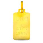 Pendentif plaqu� or 18 carats lingot de 1 gramme
