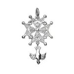 Pendentif religieux - 1001 bijoux - croix huguenote - argent - homme - hauteur 35 cm - largeur 22 cm