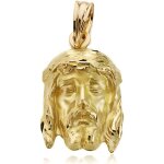 Pendentif t�te visage en or 18k christ bonne mort 19mm. [aa7391]